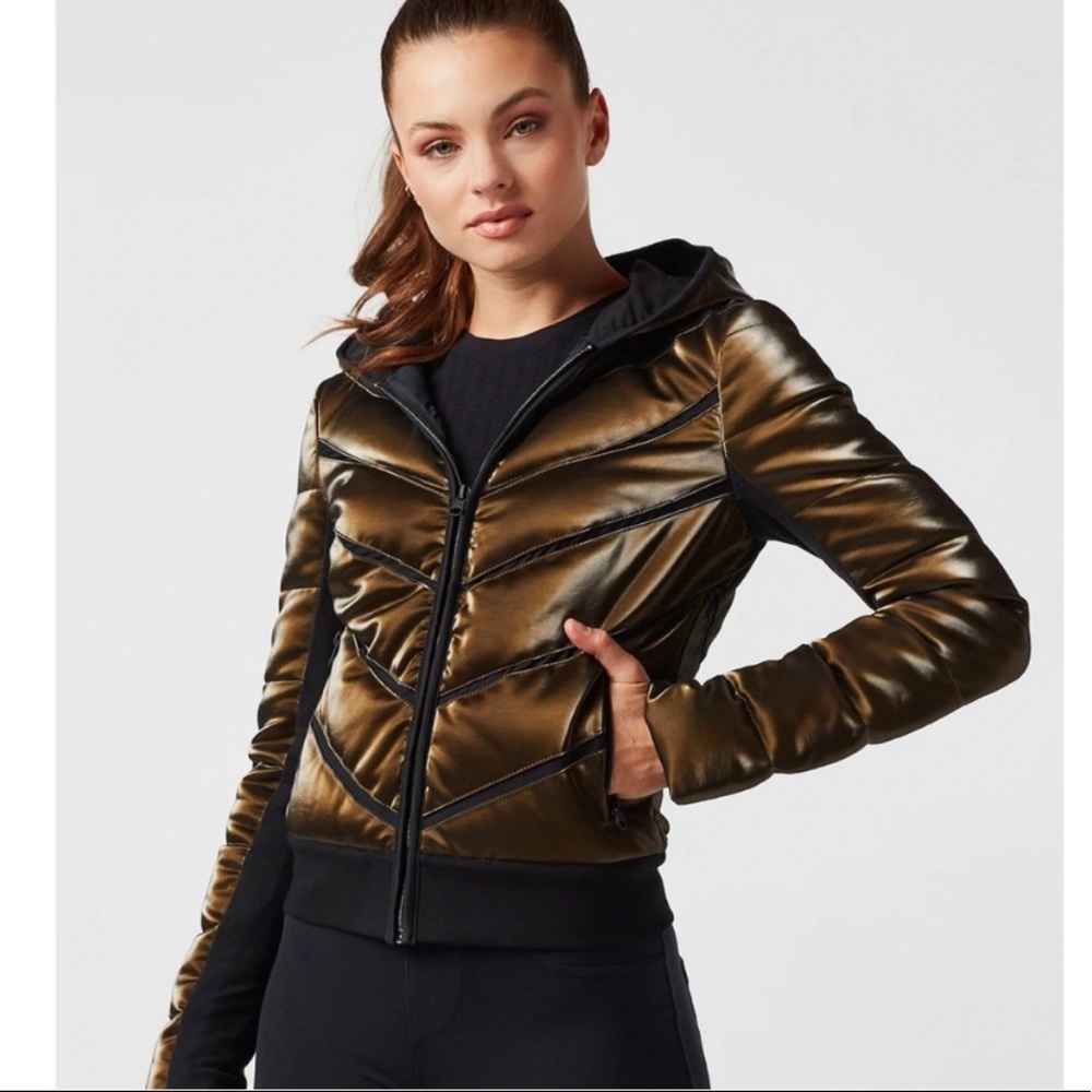 Blanc Noir Puffer Coat sz S gold